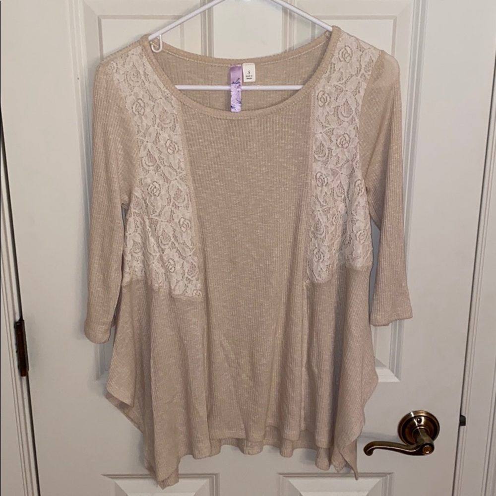 Francescas cream waffle shirt